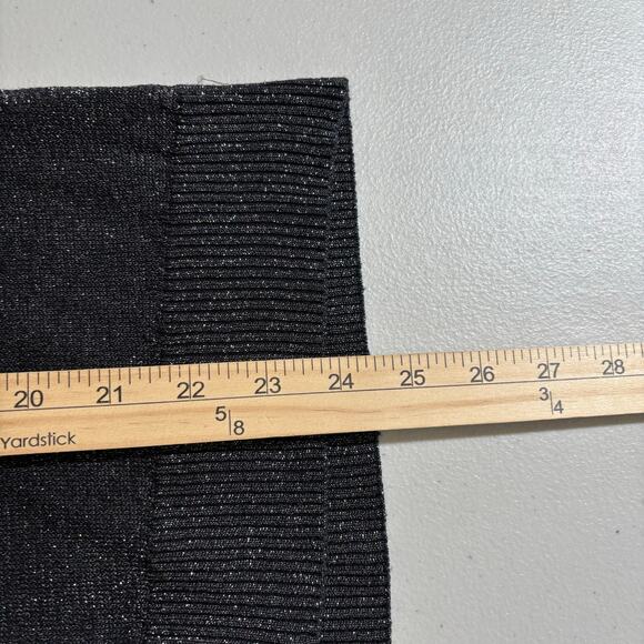 Tommy Bahama Cardigan Women Size XL Black Sparkly  Linen Ribbed Open Front Light - Picture 7 of 10